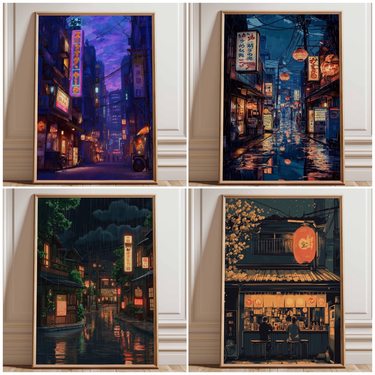 Home Decor Tokyo - Neon Tokyo Sokak Posteri Baskısı, Cyberpunk