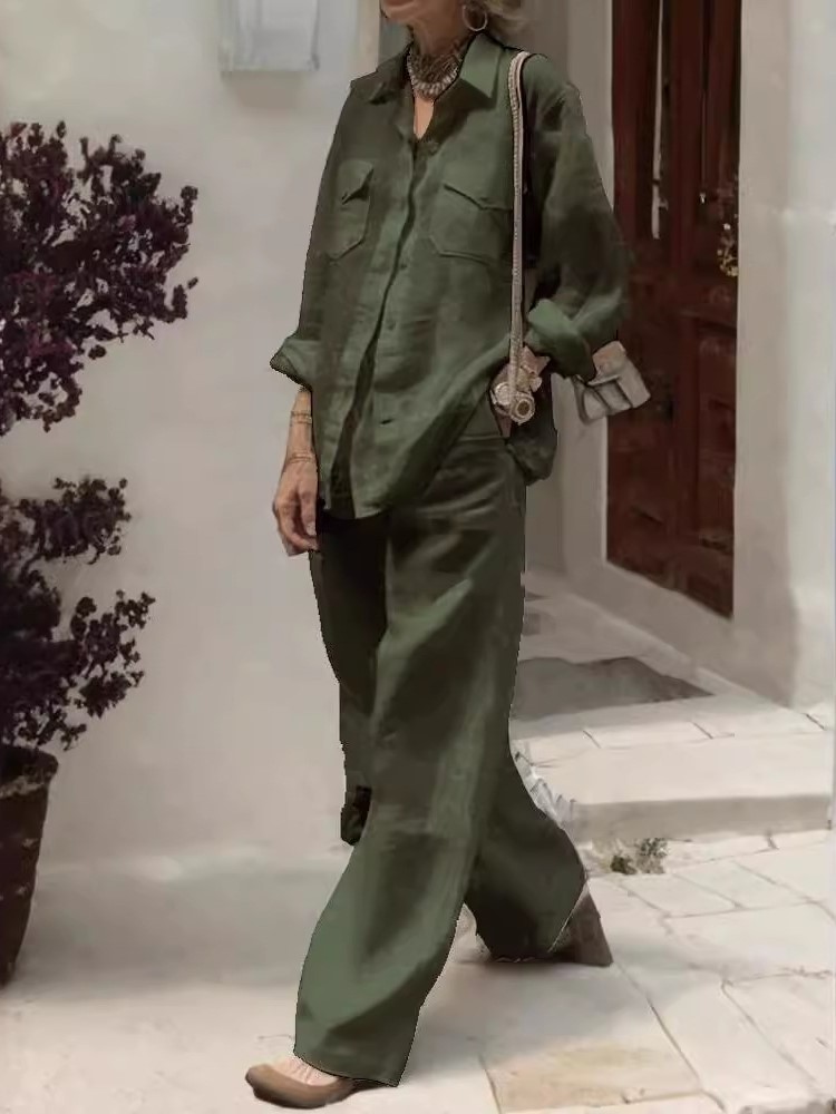 Home Decor Zara - Moda Katı Pamuk Keten Gömlek 2