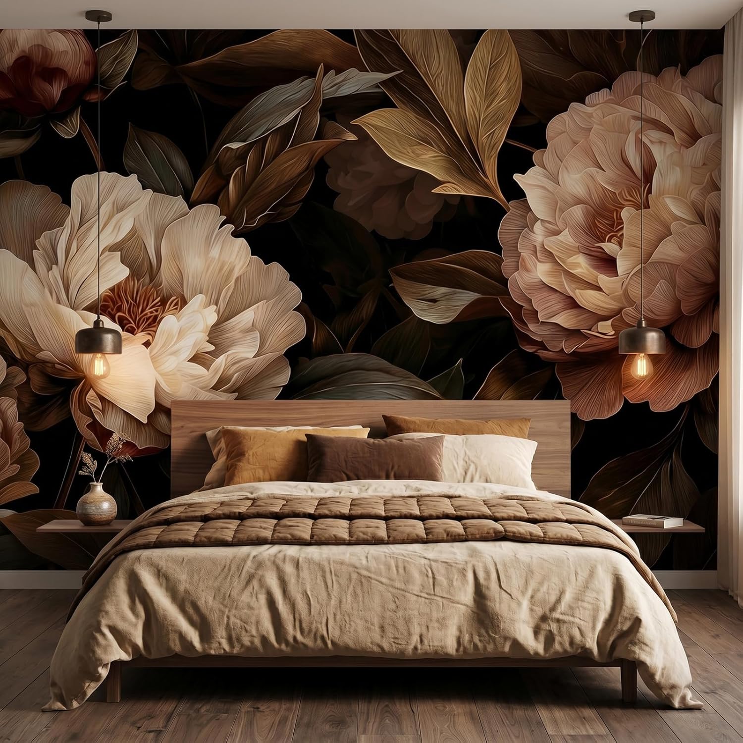 Home Decor Under 100 - Zarif Şakayık Çiçek Goblen Duvar Asılı