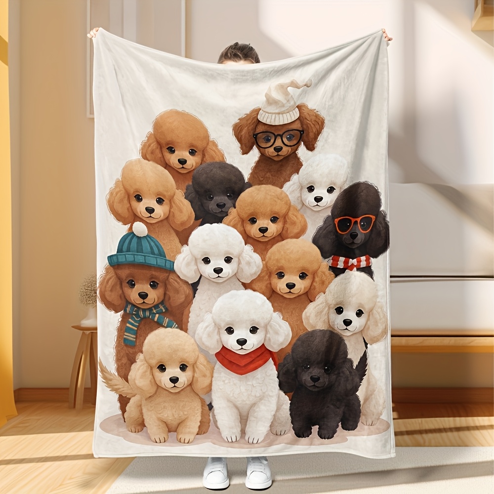 Home Xmas Decor Ideas - Kabarık Köpek Arkadaşlar Battaniye Örtüsü Rahat