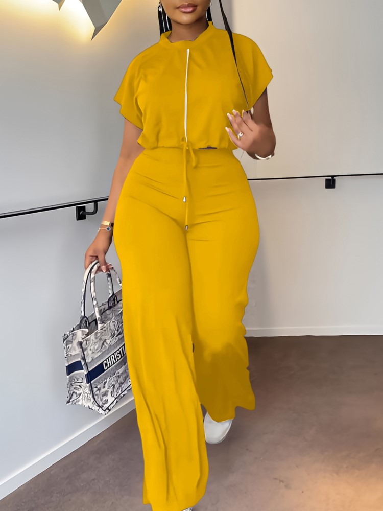 Home Decor Zara - Kadınlar Casual Yuvarlak Boyun İpli Kısa