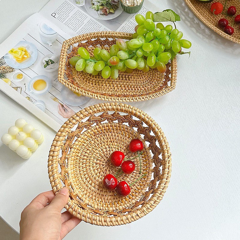 Home Decor Vietnam - Vietnam Rattan Örgülü Atıştırmalık Sepeti Ekmek