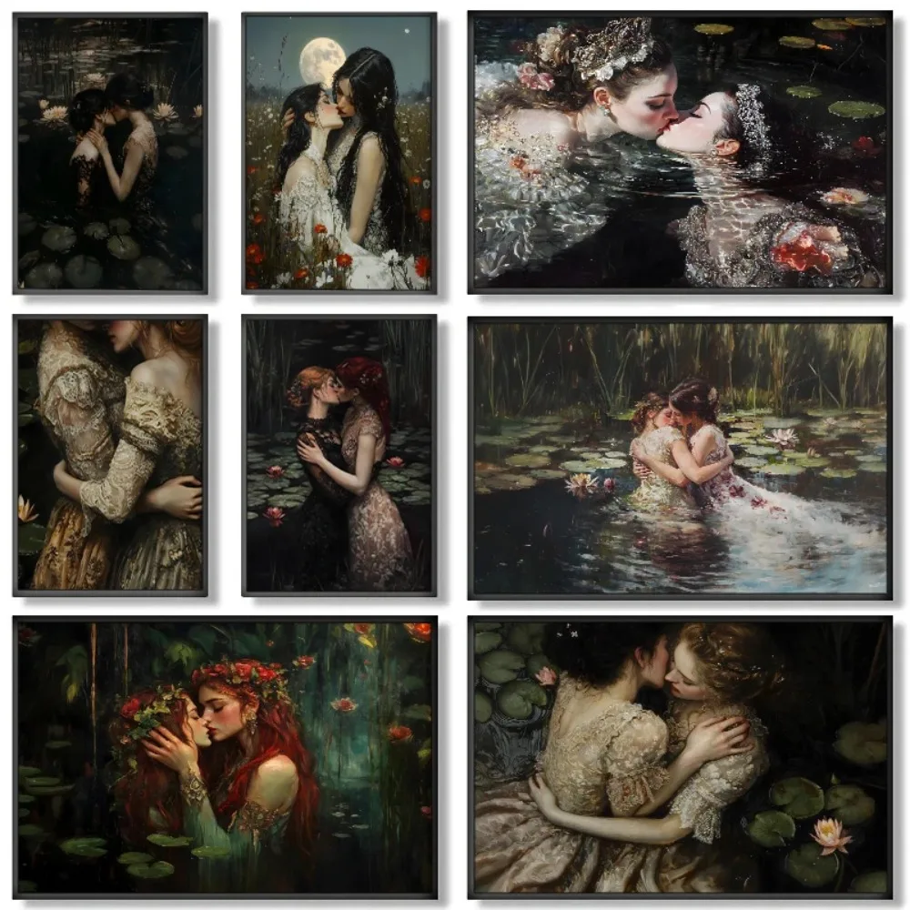 Home Decor Gothic - Viktorya Dönemi Lezbiyen Gotik Posteri Goth