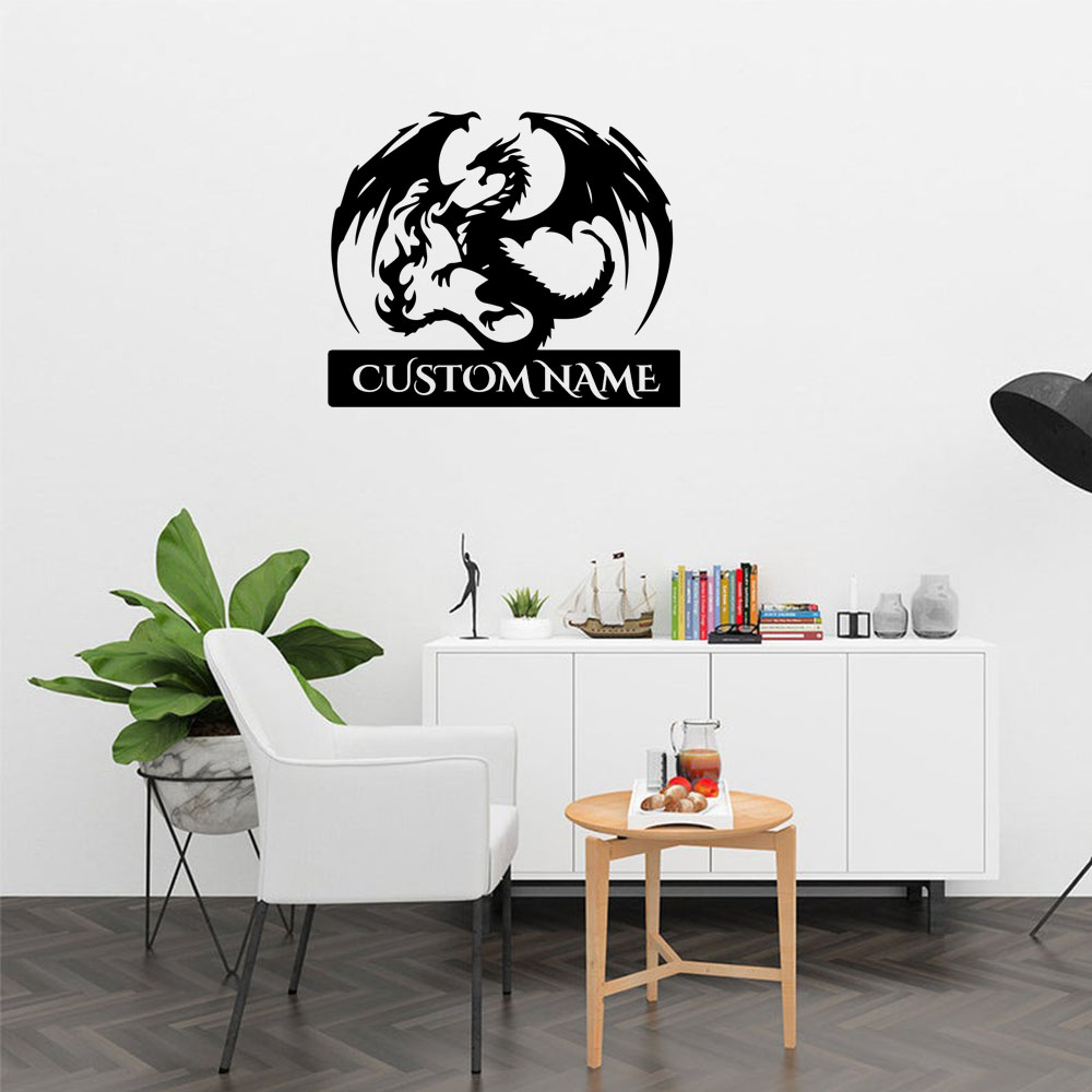 Home Decor Wall Tiles - 1 adet sevimli ejderha özel metin