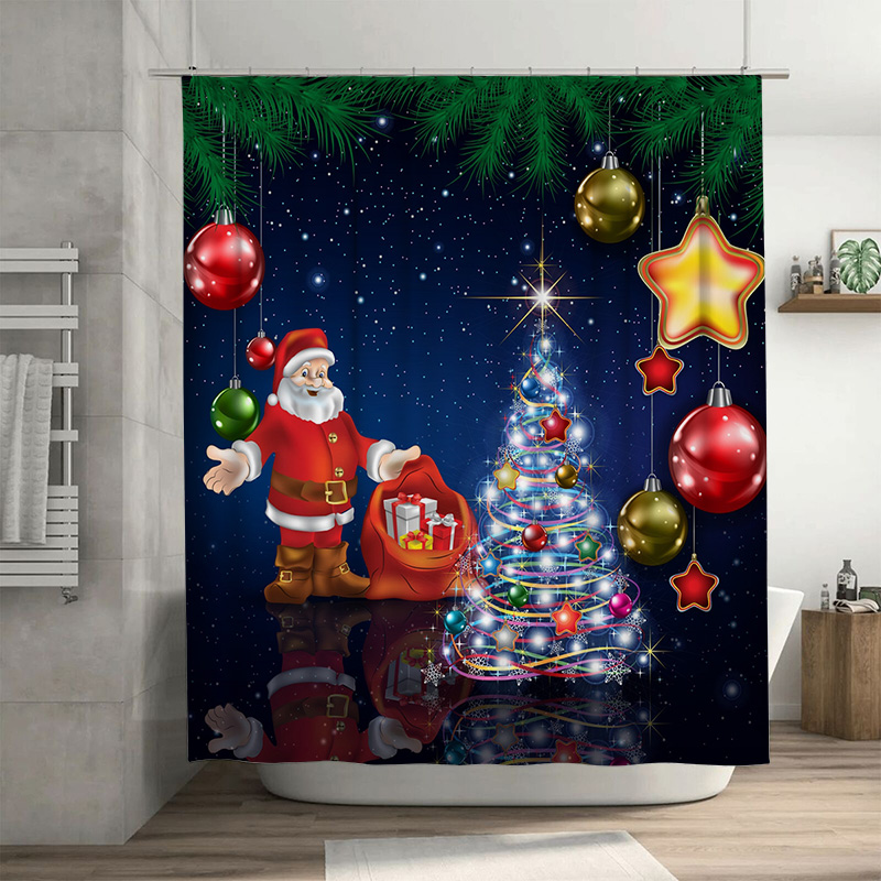 Home Xmas Decor Ideas - TU Noel Duş Perdesi Noel Baba