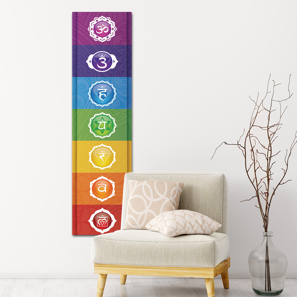 Home Decor Yoga - Renkli Elementler Goblen Çakra Yoga Meditasyon
