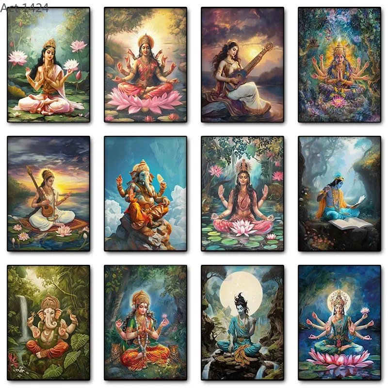 Home Decor Yoga - İlahi Tanrıça Durga Hindu Hint Hindu