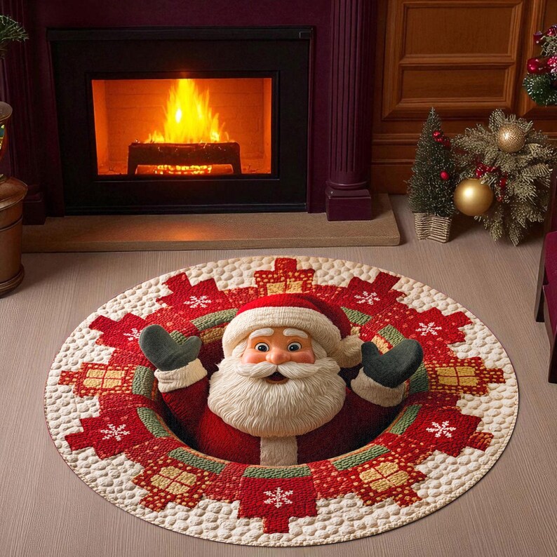 Noel Noel Baba Yuvarlak Paspas - Home Xmas Decor Ideas incelemesi ve fiyatı