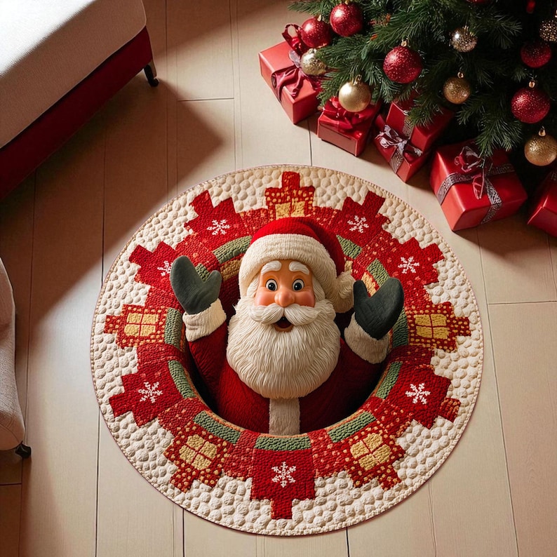 Noel Noel Baba Yuvarlak Paspas - Home Xmas Decor Ideas incelemesi ve fiyatı