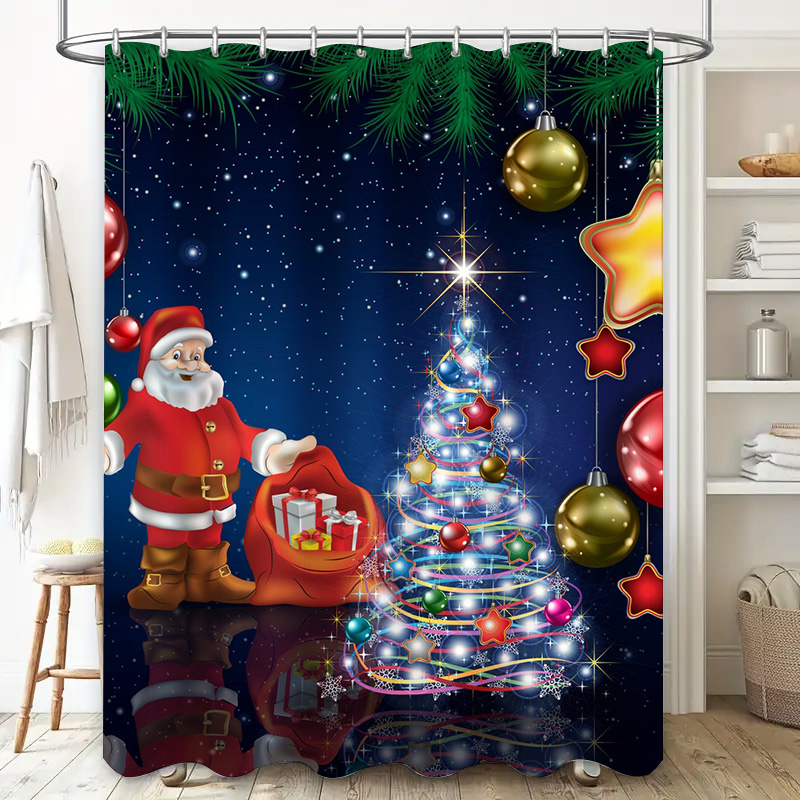 TU Noel Duş Perdesi Noel Baba  - Home Xmas Decor Ideas incelemesi ve fiyatı