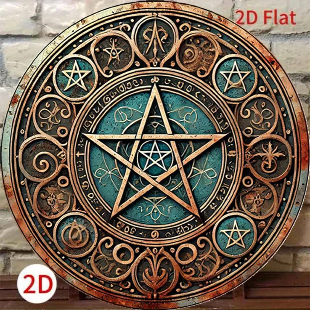 Vintage Wiccan Pentagram Metal - Home Decor Gothic incelemesi ve fiyatı