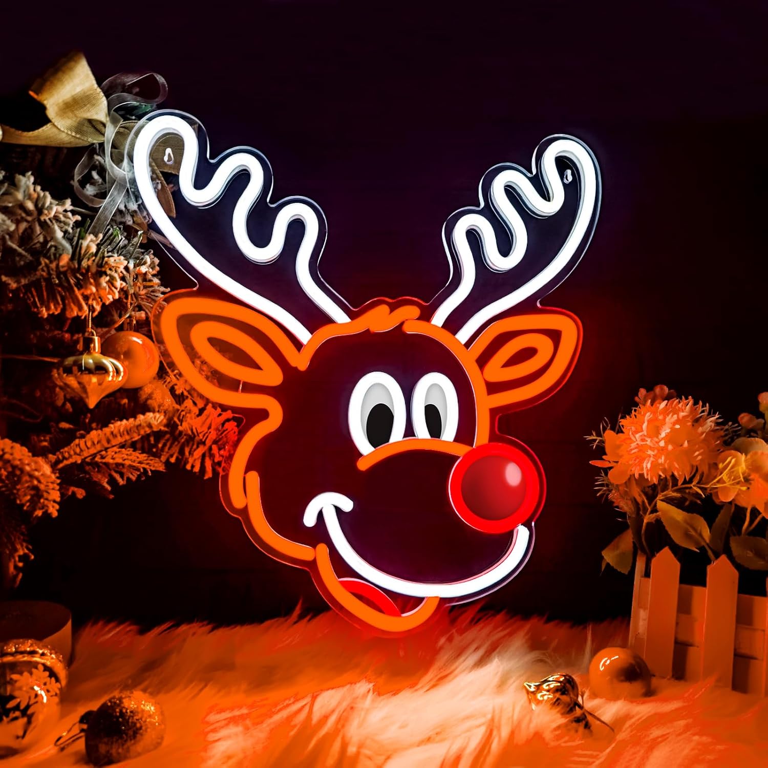 Sevimli Noel Ren Geyiği Neon T - Home Xmas Decor Ideas incelemesi ve fiyatı